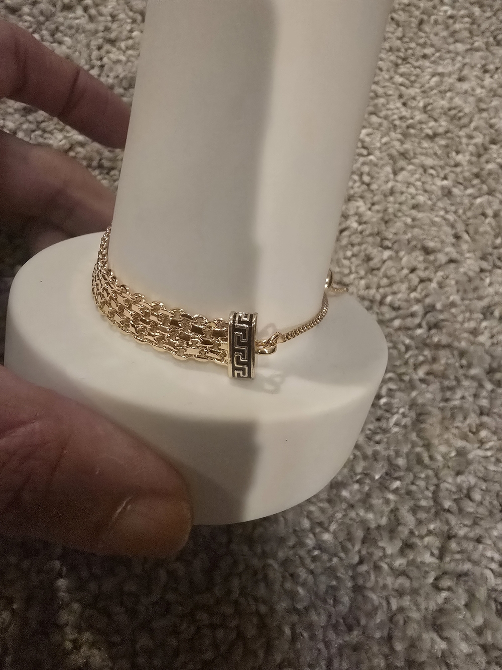 22kgp Dubai Jewekry Elegant Gold Multi-Strand Chain Bracelet - Picture 4 of 9